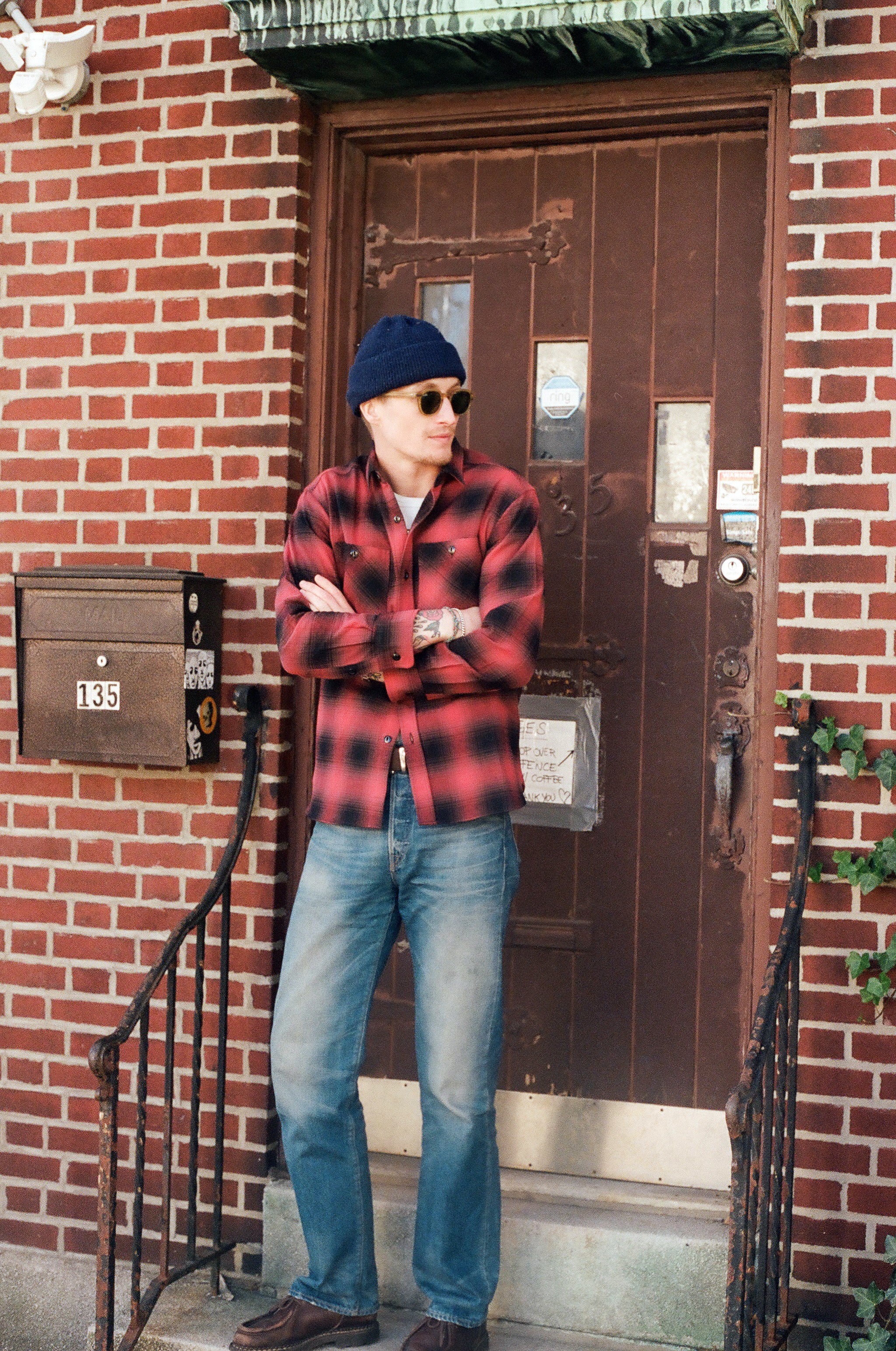 Flannel Work Shirt- Red Ombre