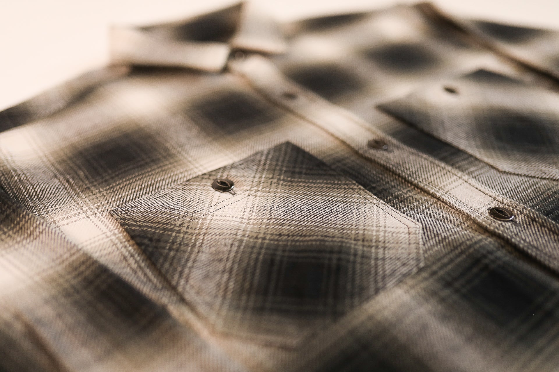 Flannel Work Shirt- White Ombre