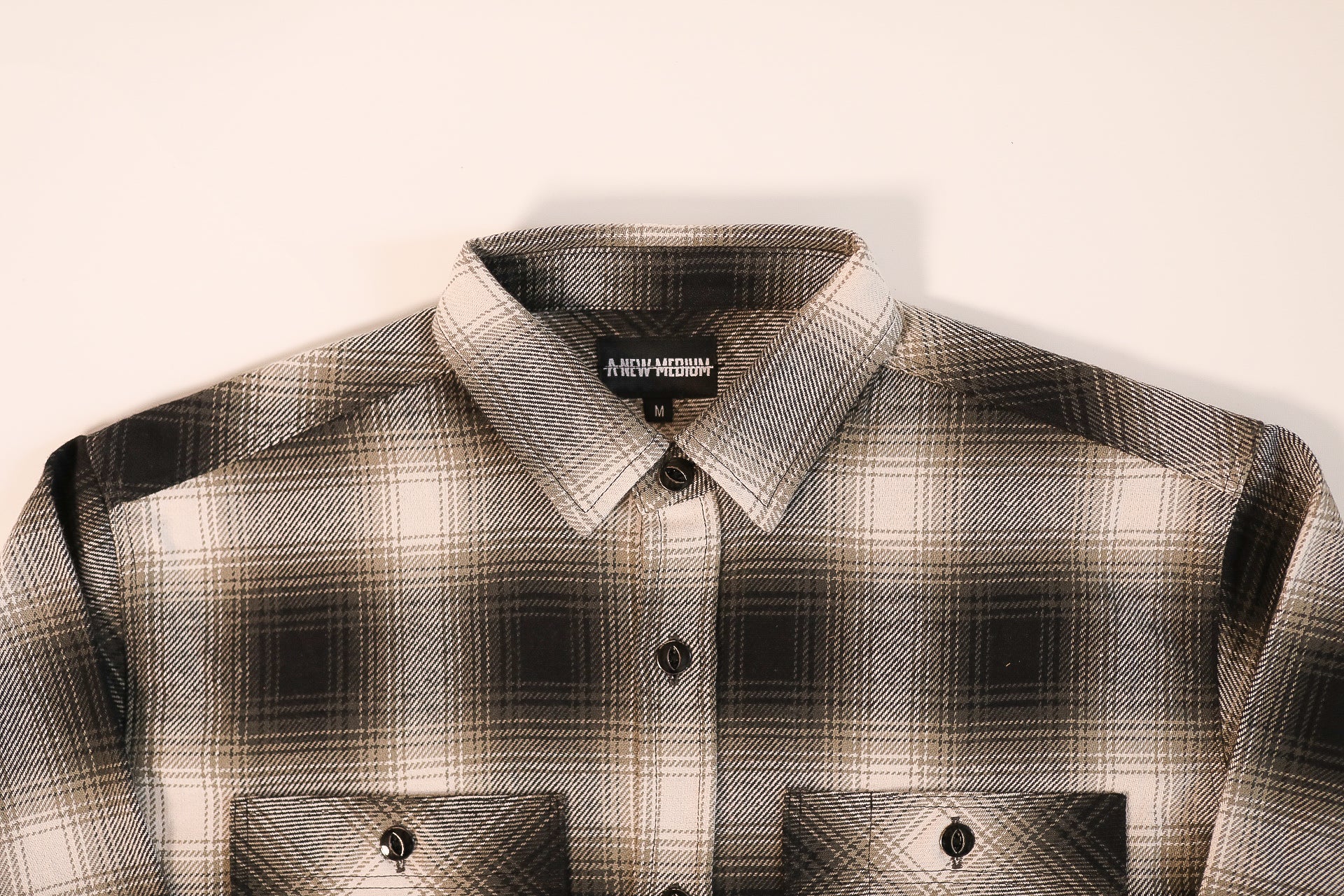 Flannel Work Shirt- White Ombre
