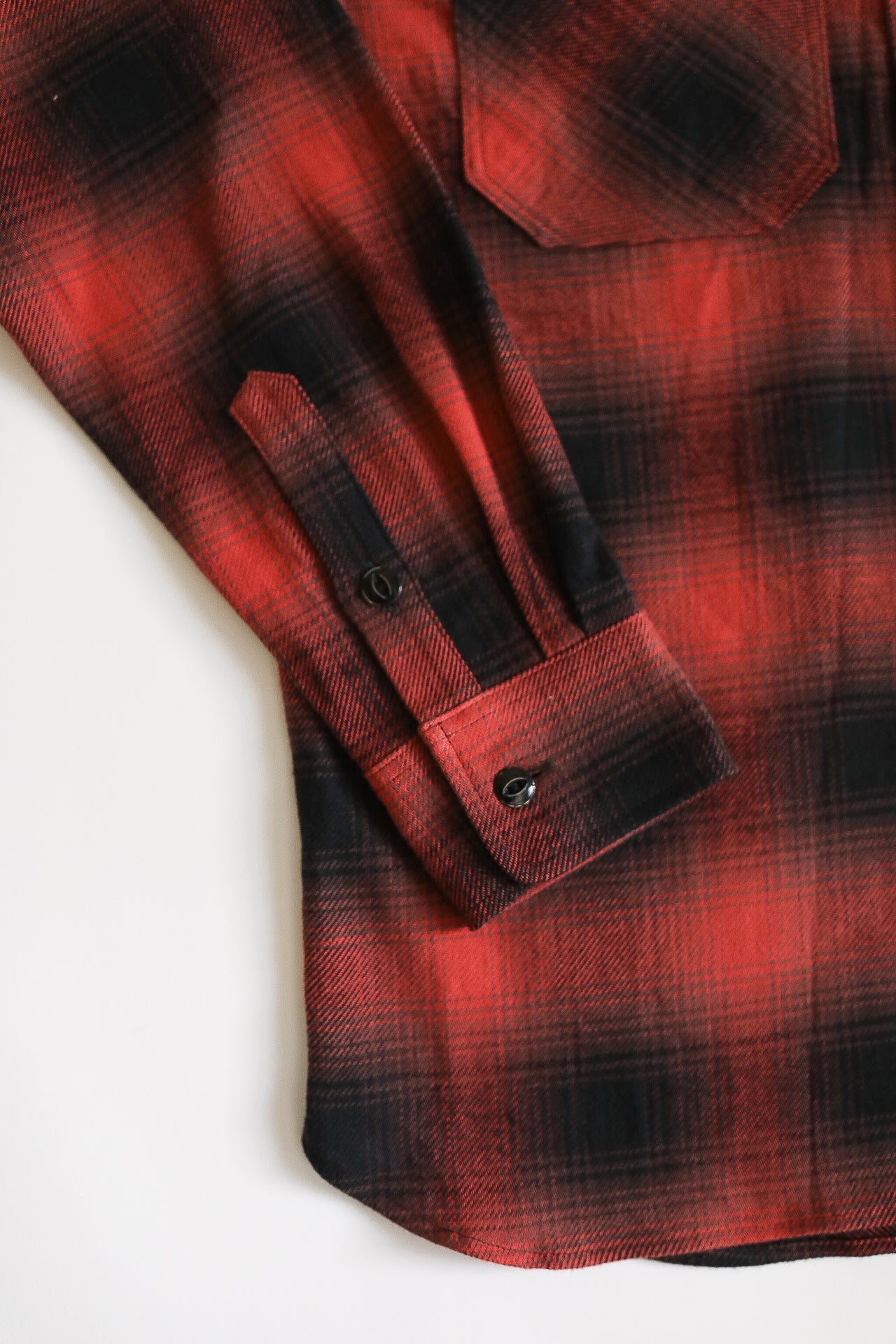 Flannel Work Shirt- Red Ombre