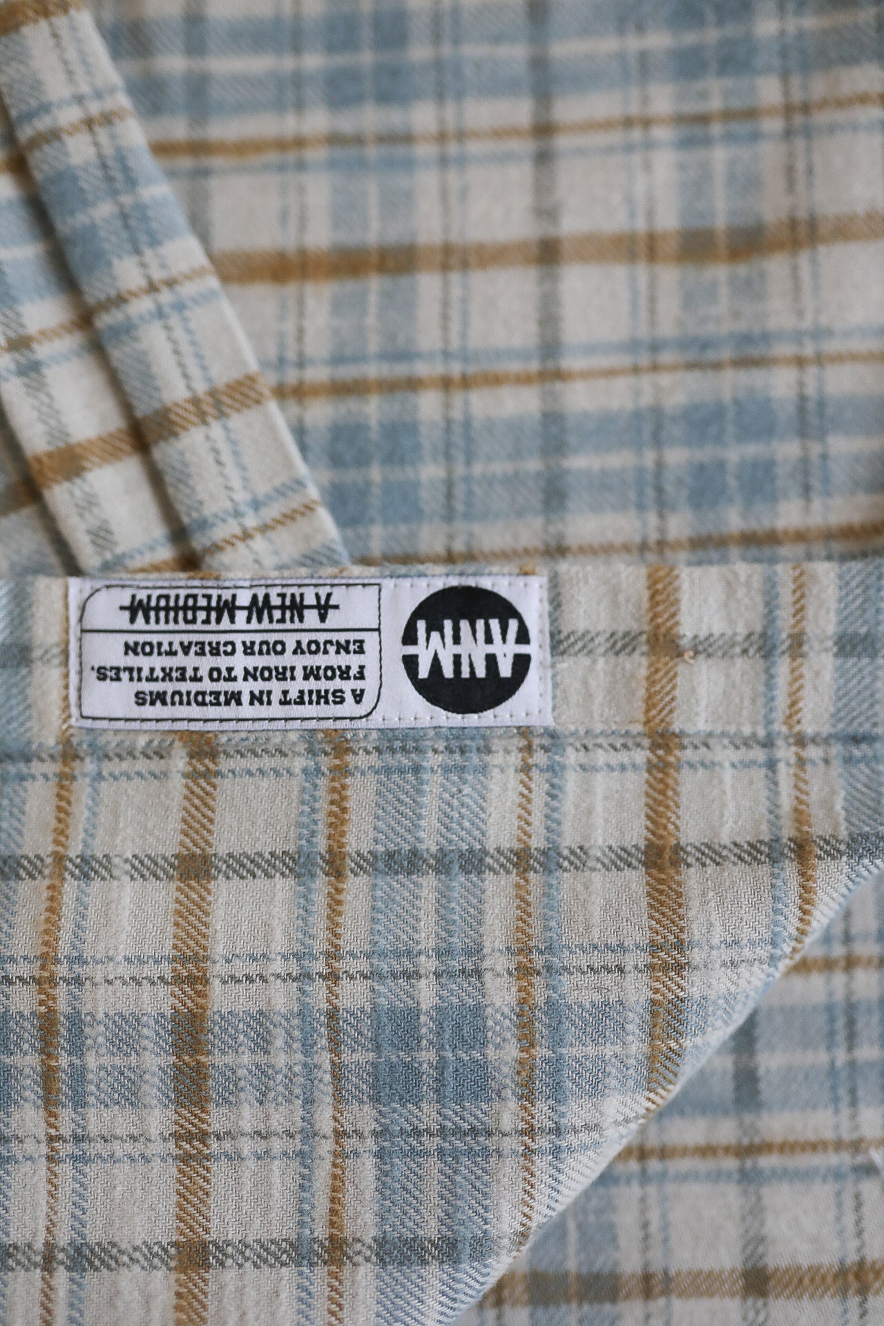 Flannel Work Shirt- Blue and Cream Slub