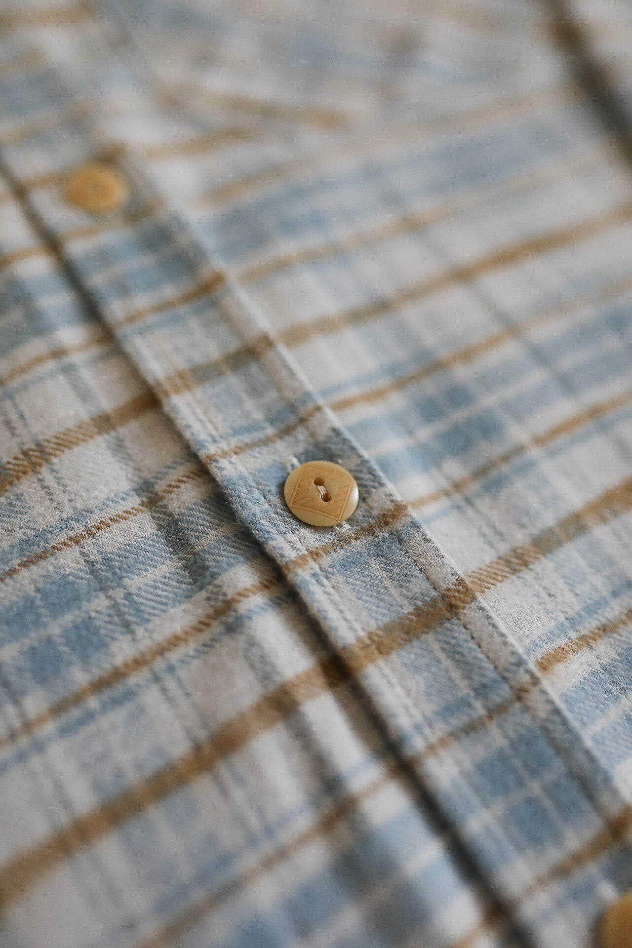 Flannel Work Shirt- Blue and Cream Slub