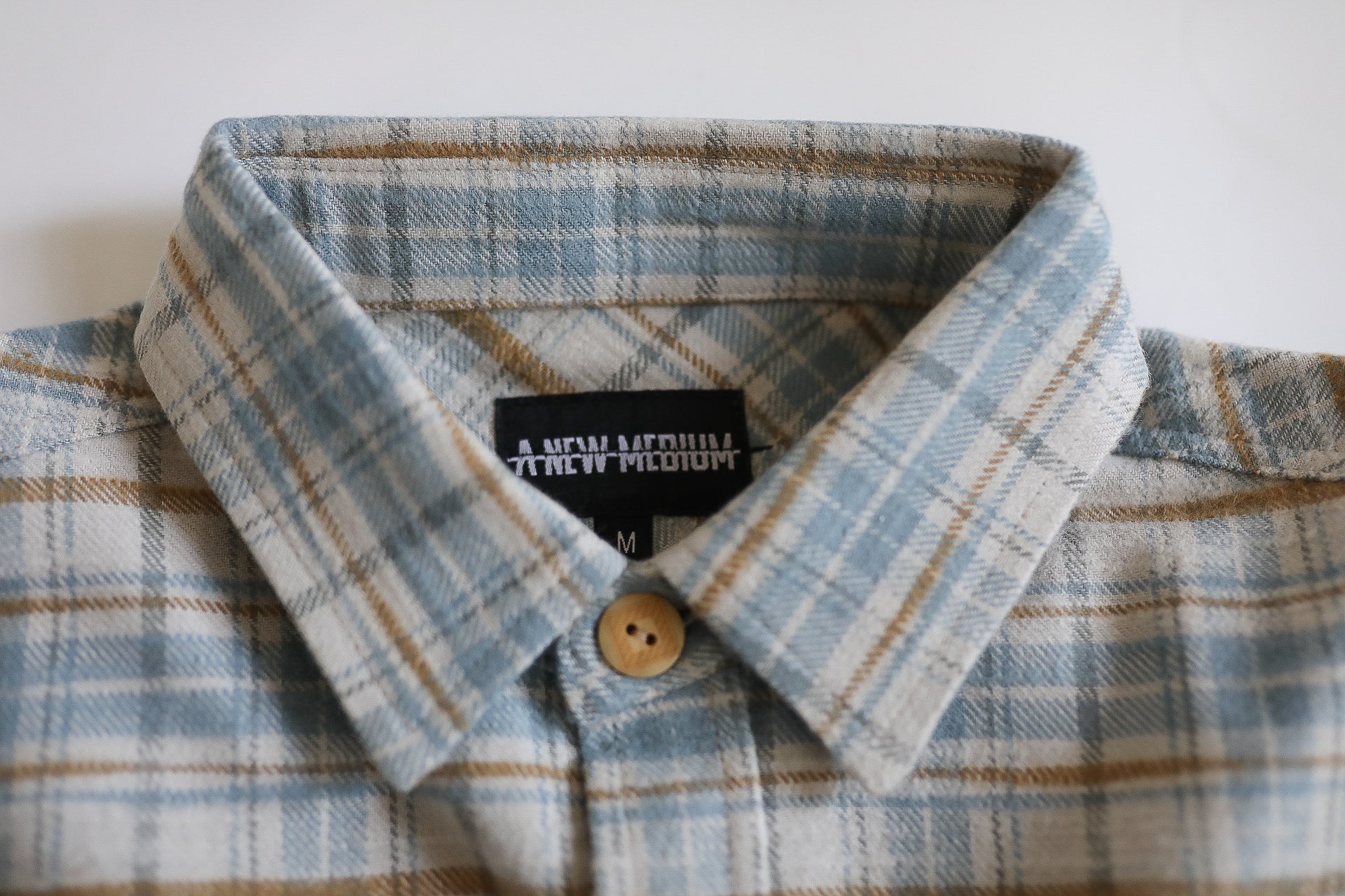 Flannel Work Shirt- Blue and Cream Slub