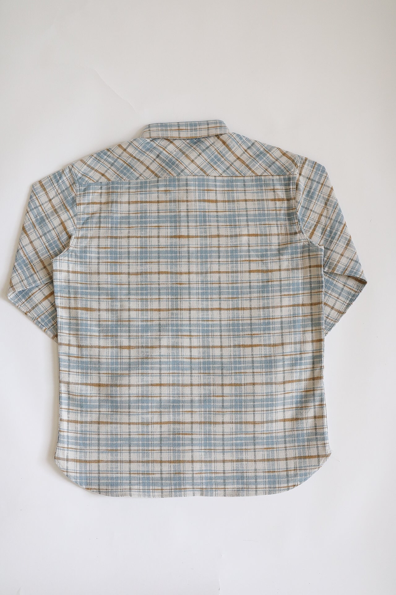 Flannel Work Shirt- Blue and Cream Slub