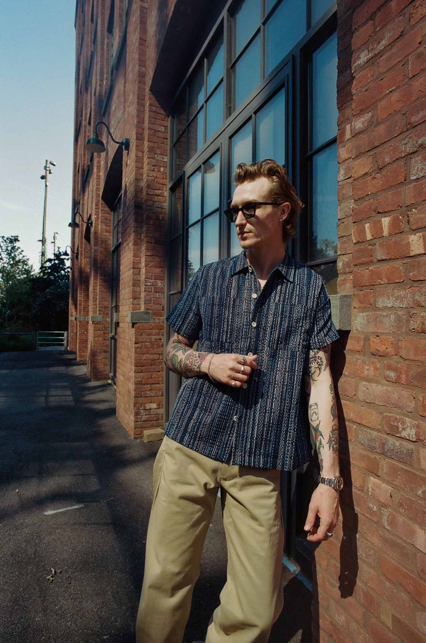 ANM Panama Shirt- Indigo Kasuri Sashiko