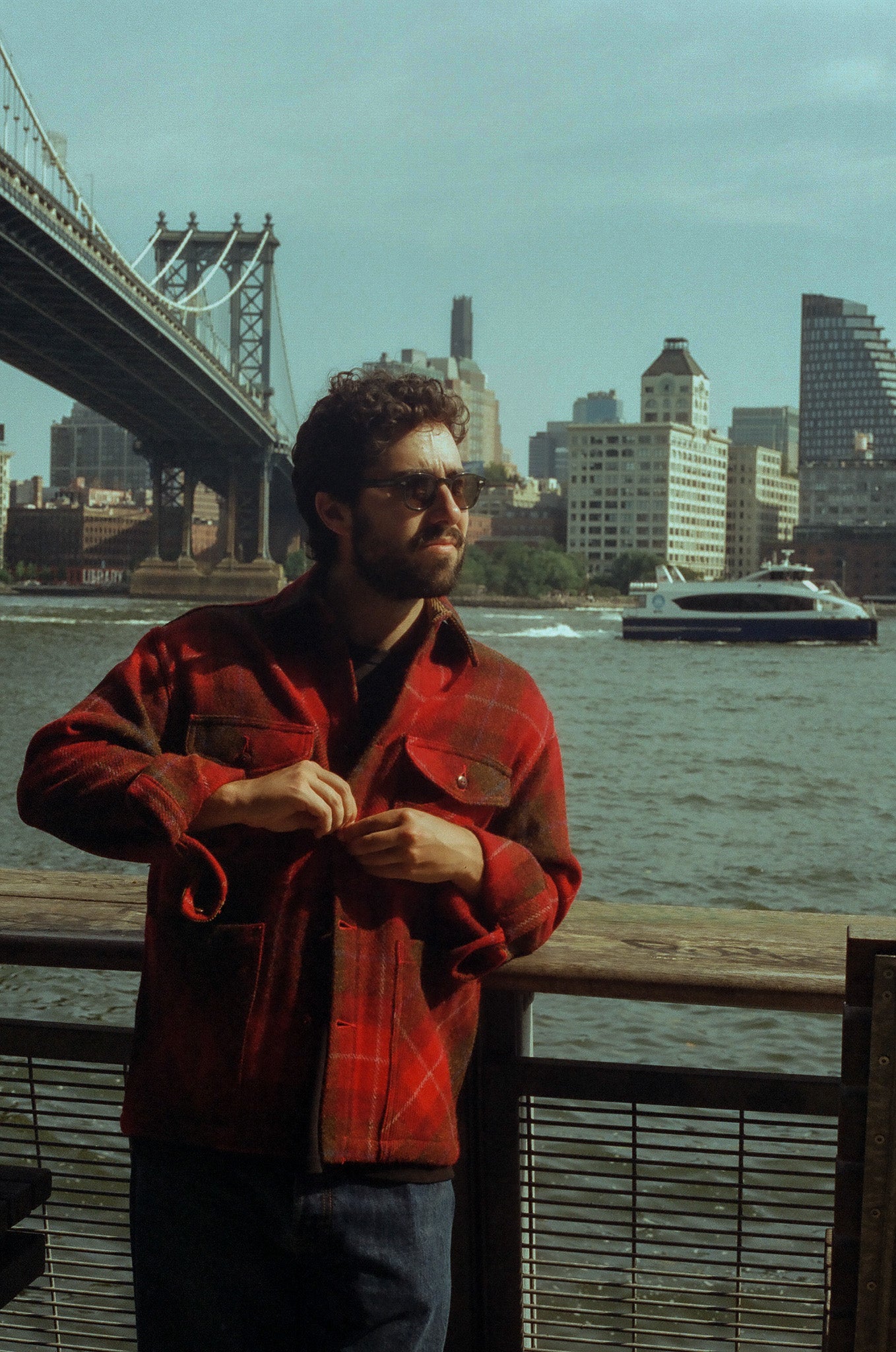 ANM Harris Tweed CPO Jacket-Red Plaid