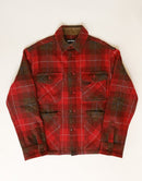 Red and black plaid jacket on a white background