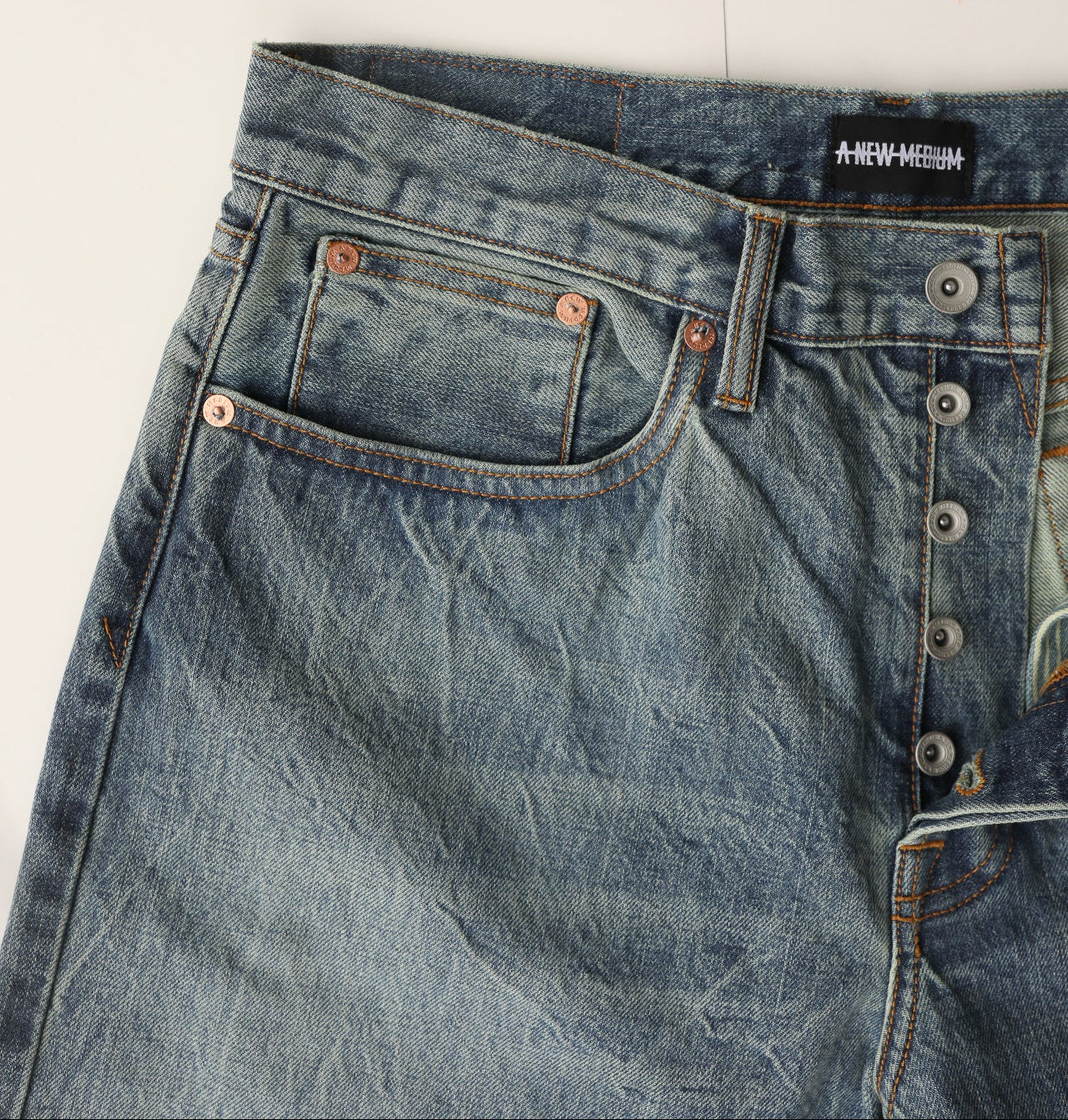 WS-13K ANM Wide Straight Jeans- 13.5oz "Kaisen Denim" Indigo 5 Year Wash
