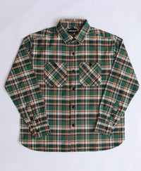 ANM Flannel Work Shirt- Green/Orange