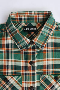 ANM Flannel Work Shirt- Green/Orange