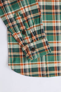 ANM Flannel Work Shirt- Green/Orange