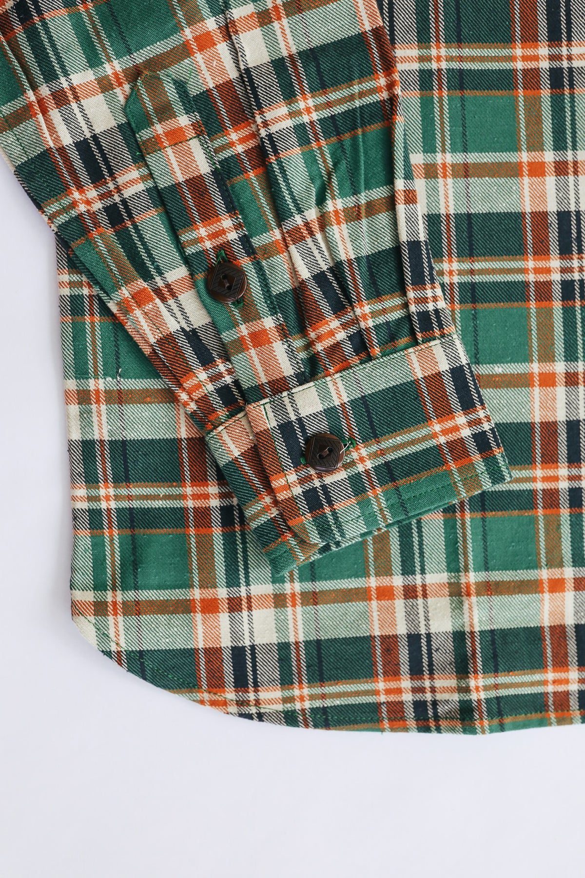 ANM Flannel Work Shirt- Green/Orange