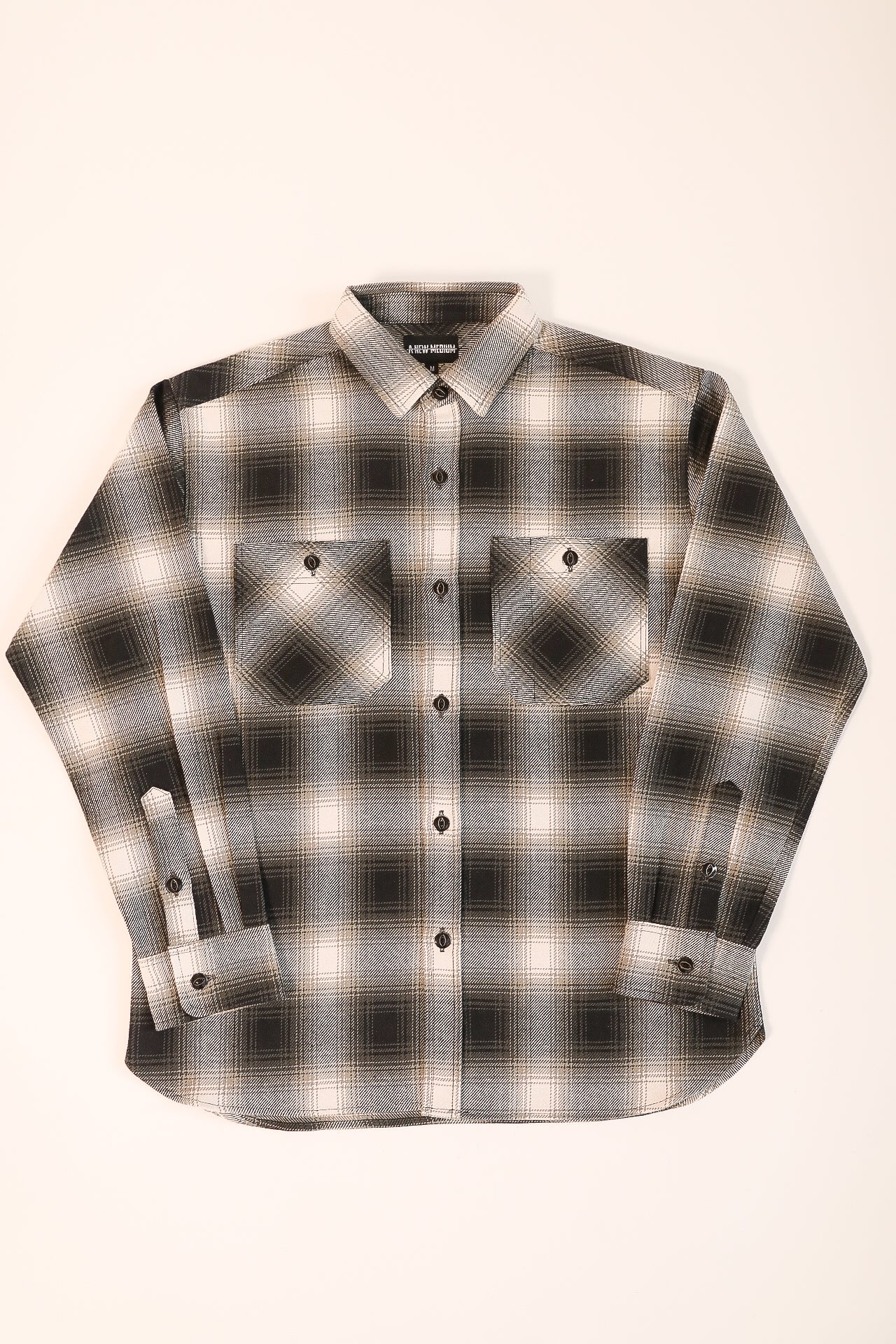 Flannel Work Shirt- White Ombre