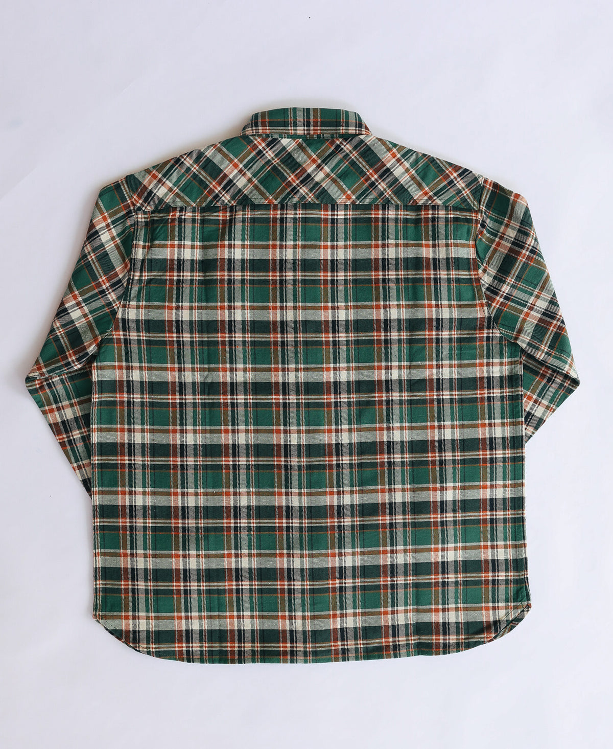 ANM Flannel Work Shirt- Green/Orange