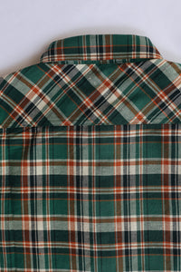 ANM Flannel Work Shirt- Green/Orange