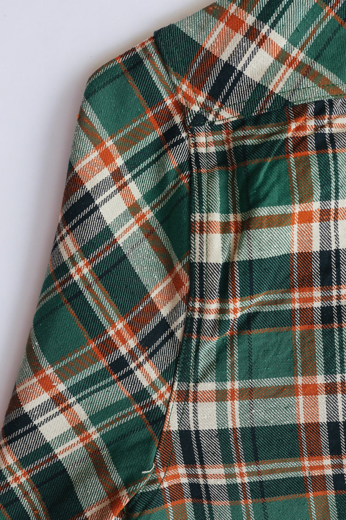ANM Flannel Work Shirt- Green/Orange