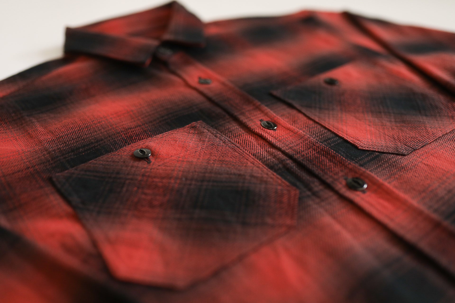 Flannel Work Shirt- Red Ombre