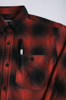 Flannel Work Shirt- Red Ombre