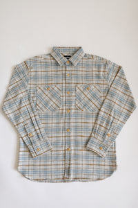 Flannel Work Shirt- Blue and Cream Slub