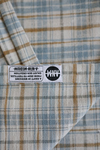 Flannel Work Shirt- Blue and Cream Slub