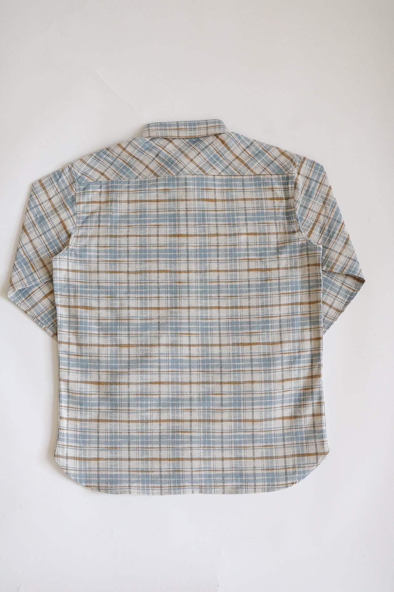 Flannel Work Shirt- Blue and Cream Slub