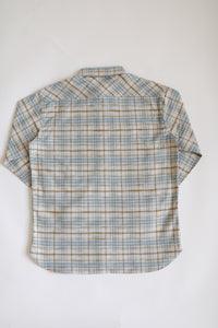 Flannel Work Shirt- Blue and Cream Slub