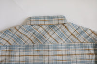Flannel Work Shirt- Blue and Cream Slub