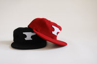 Vintage Unstructured Hainsworth Wool Cap- Anvil/ Red