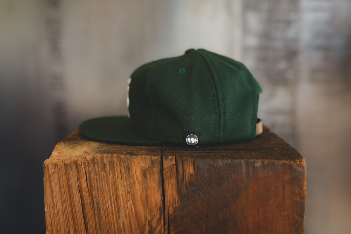 ISP x ANM Vintage Unstructured Wool Cap-Green
