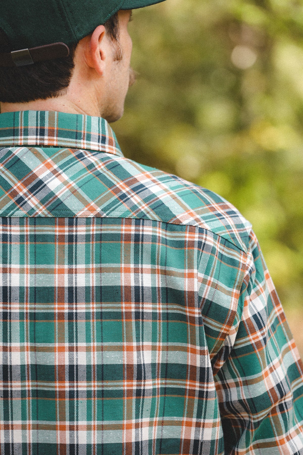 ANM Flannel Work Shirt- Green/Orange