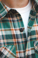 ANM Flannel Work Shirt- Green/Orange