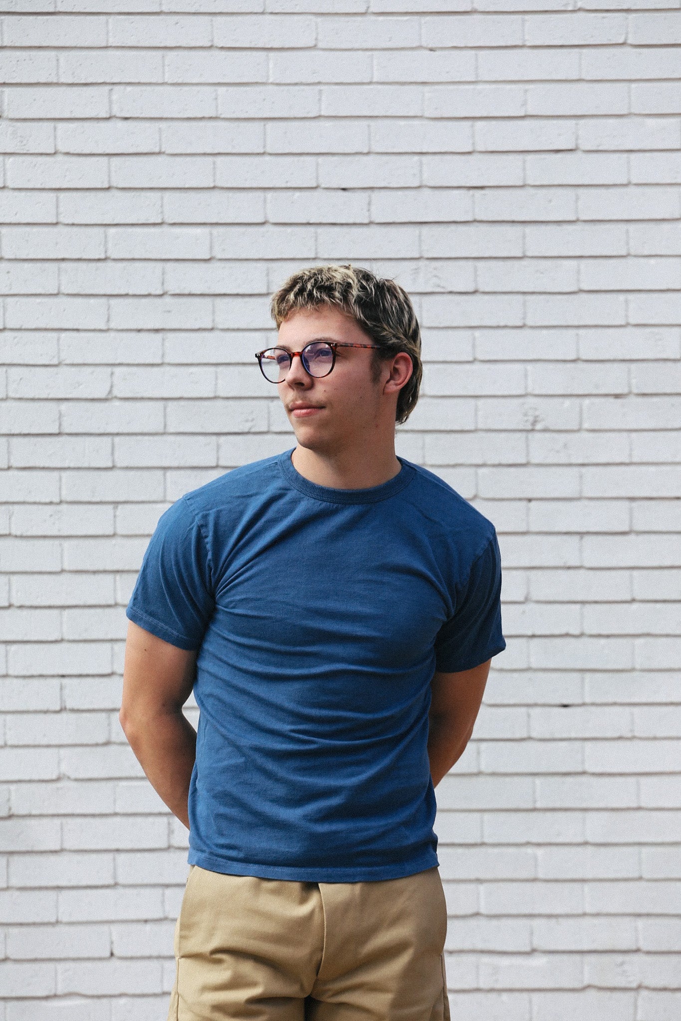 ANM Loopwheel Tee-Indigo Overdye