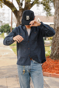 ANM Flannel Work Shirt- Navy