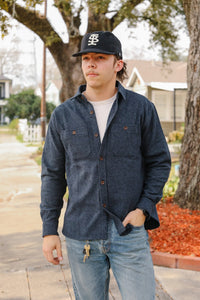 ANM Flannel Work Shirt- Navy