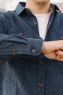 ANM Flannel Work Shirt- Navy