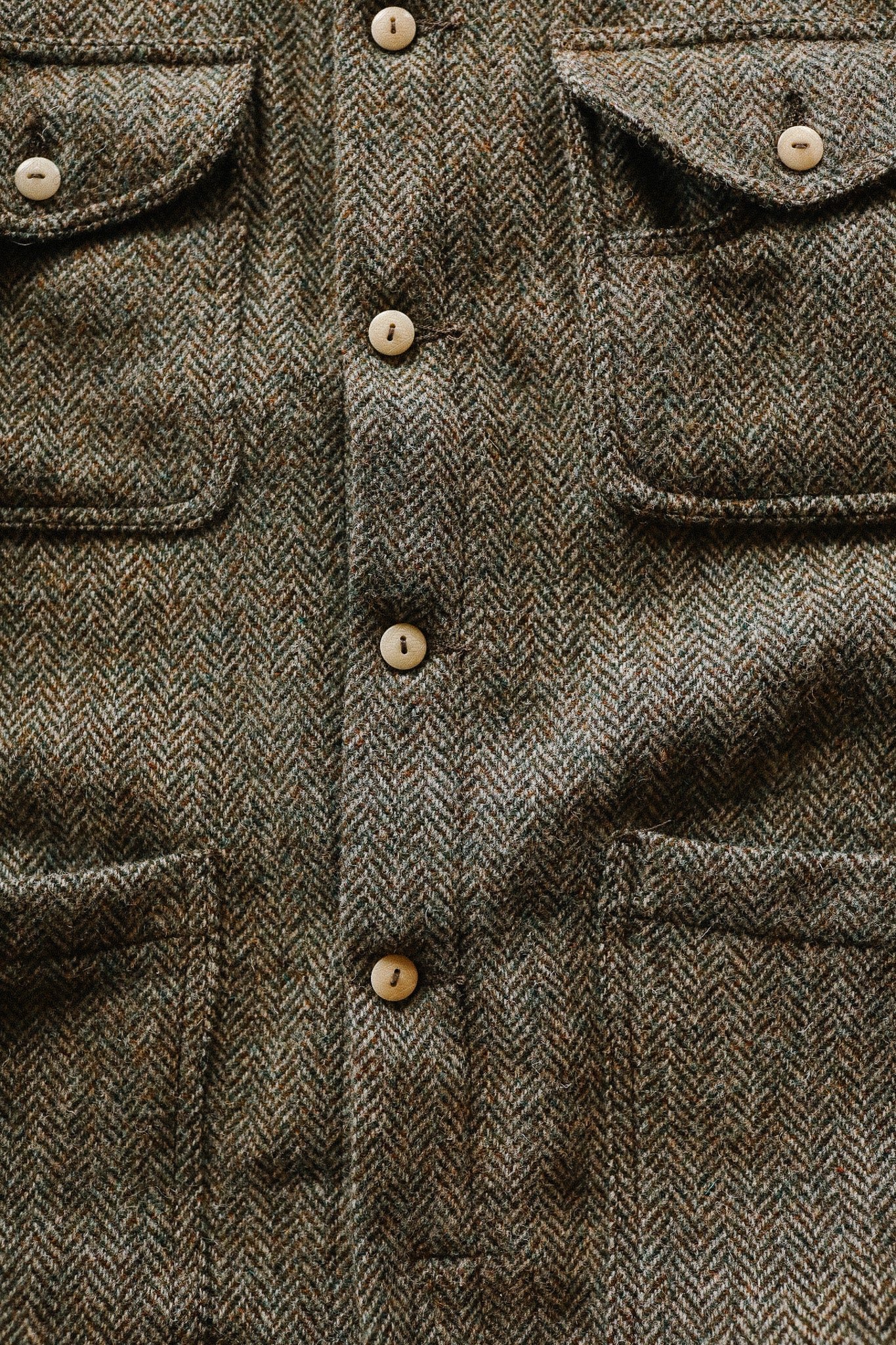 ANM Harris Tweed CPO Jacket-Herringbone