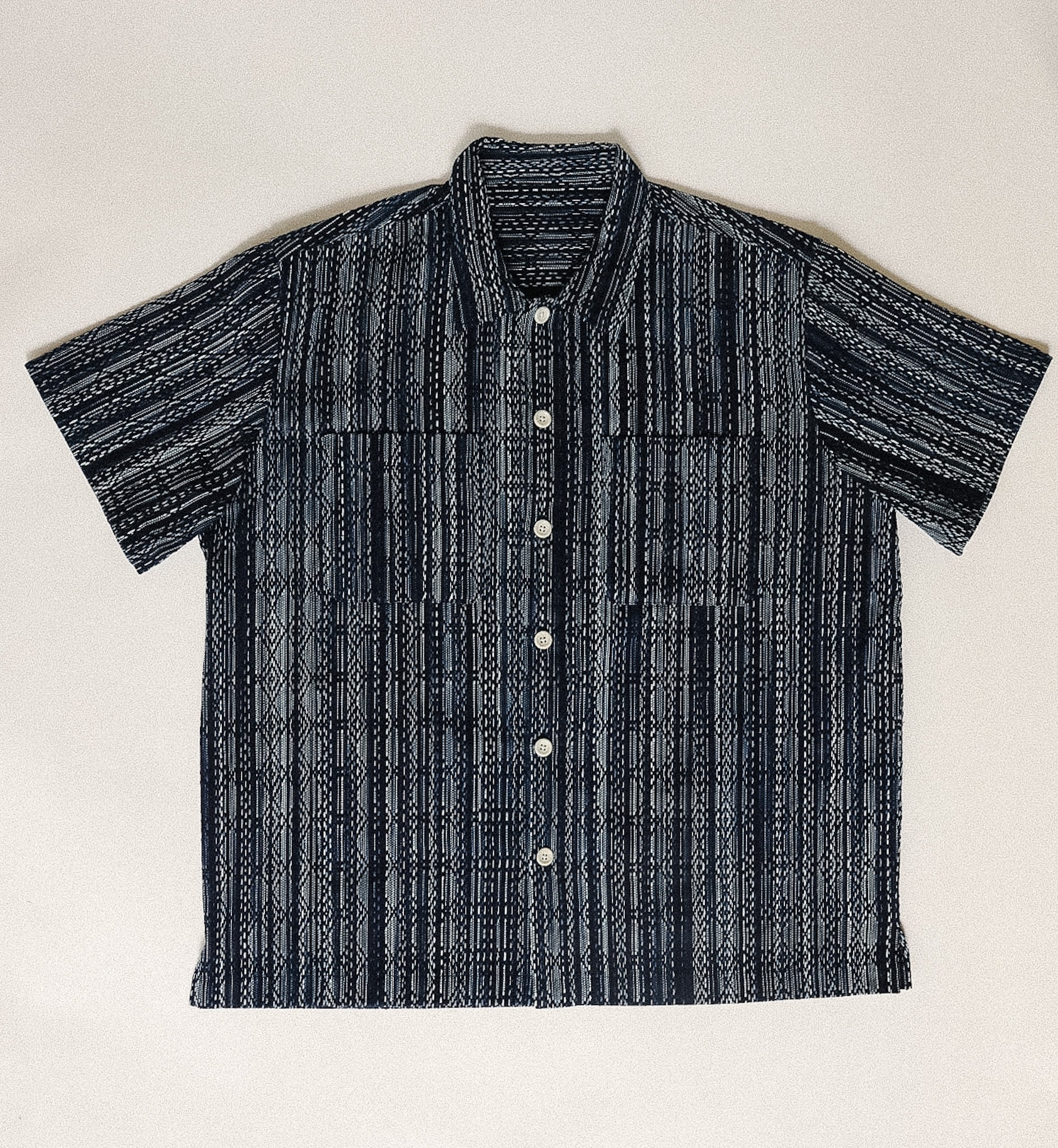 ANM Panama Shirt- Indigo Kasuri Sashiko