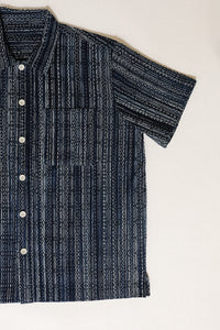 ANM Panama Shirt- Indigo Kasuri Sashiko