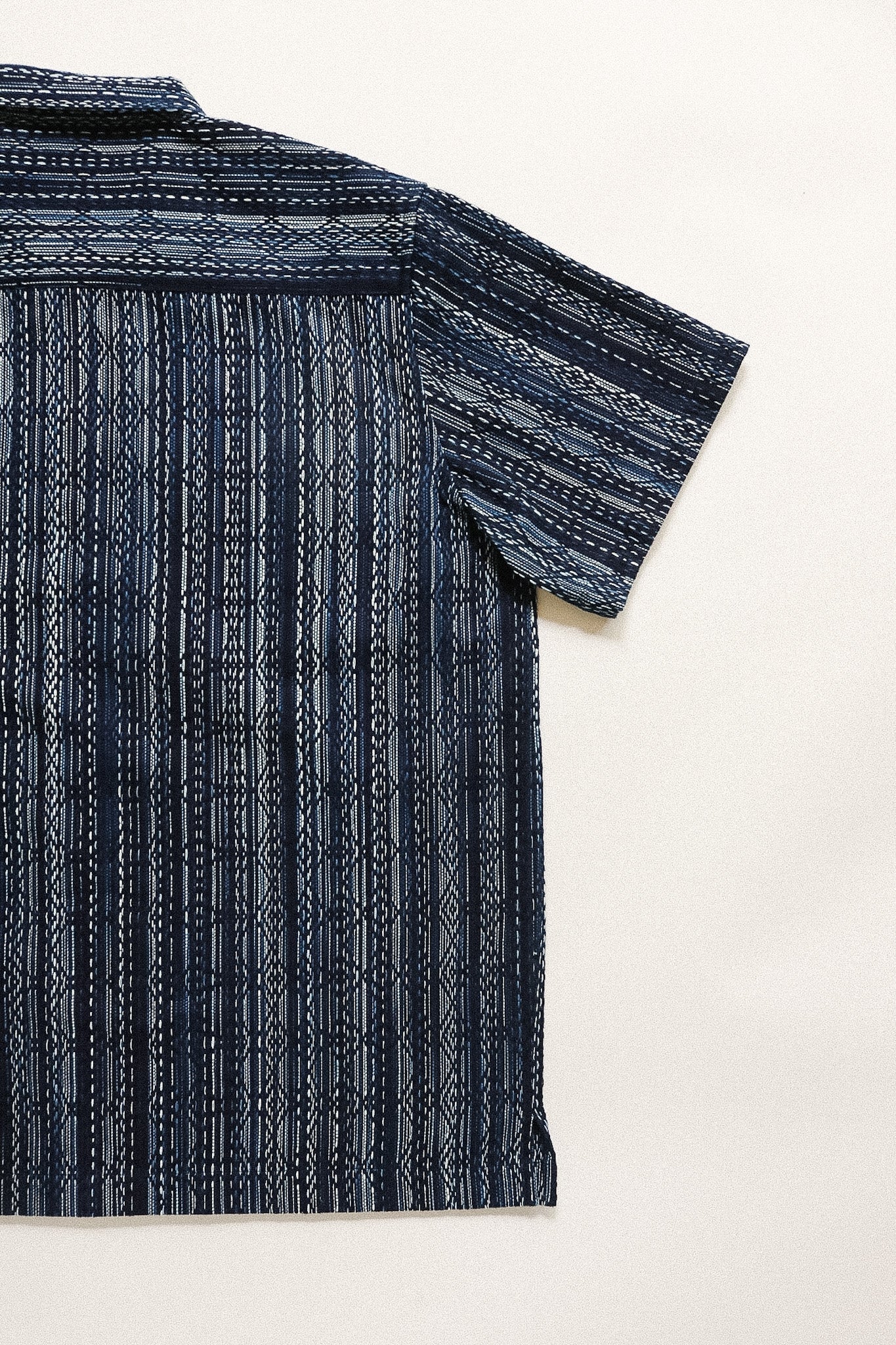 ANM Panama Shirt- Indigo Kasuri Sashiko