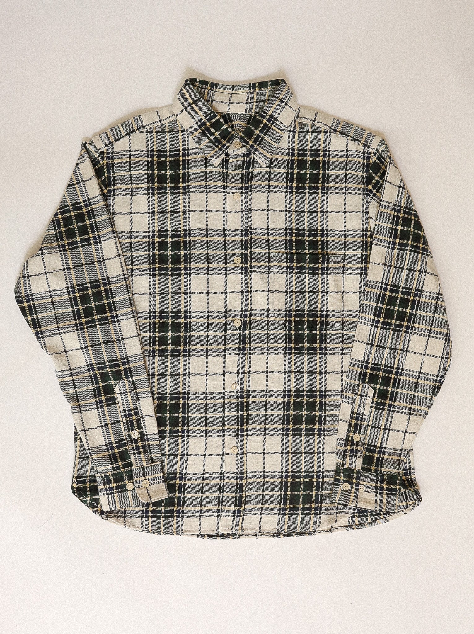 ANM Oxford Shirt -Green/Cream Flannel