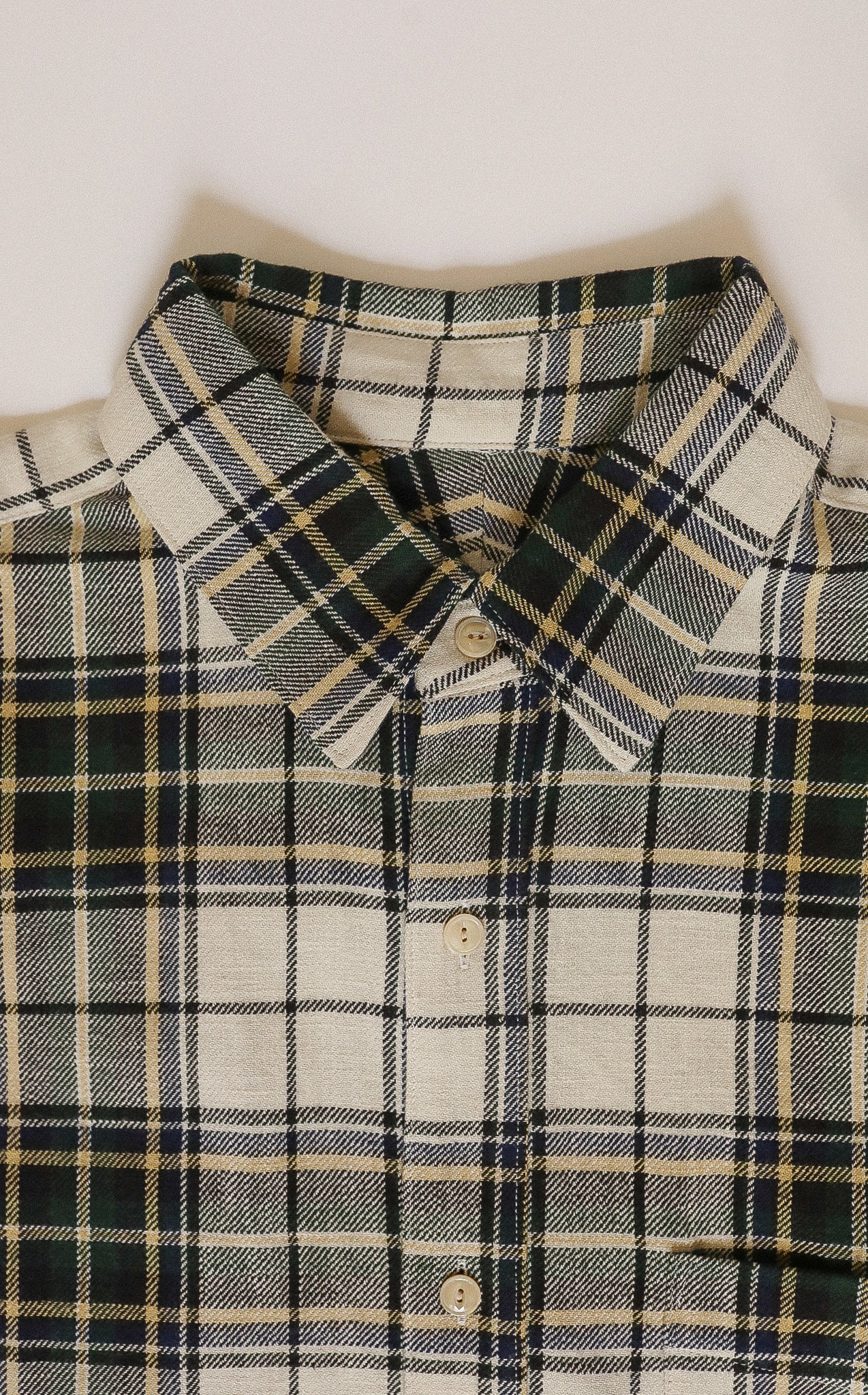 ANM Oxford Shirt -Green/Cream Flannel