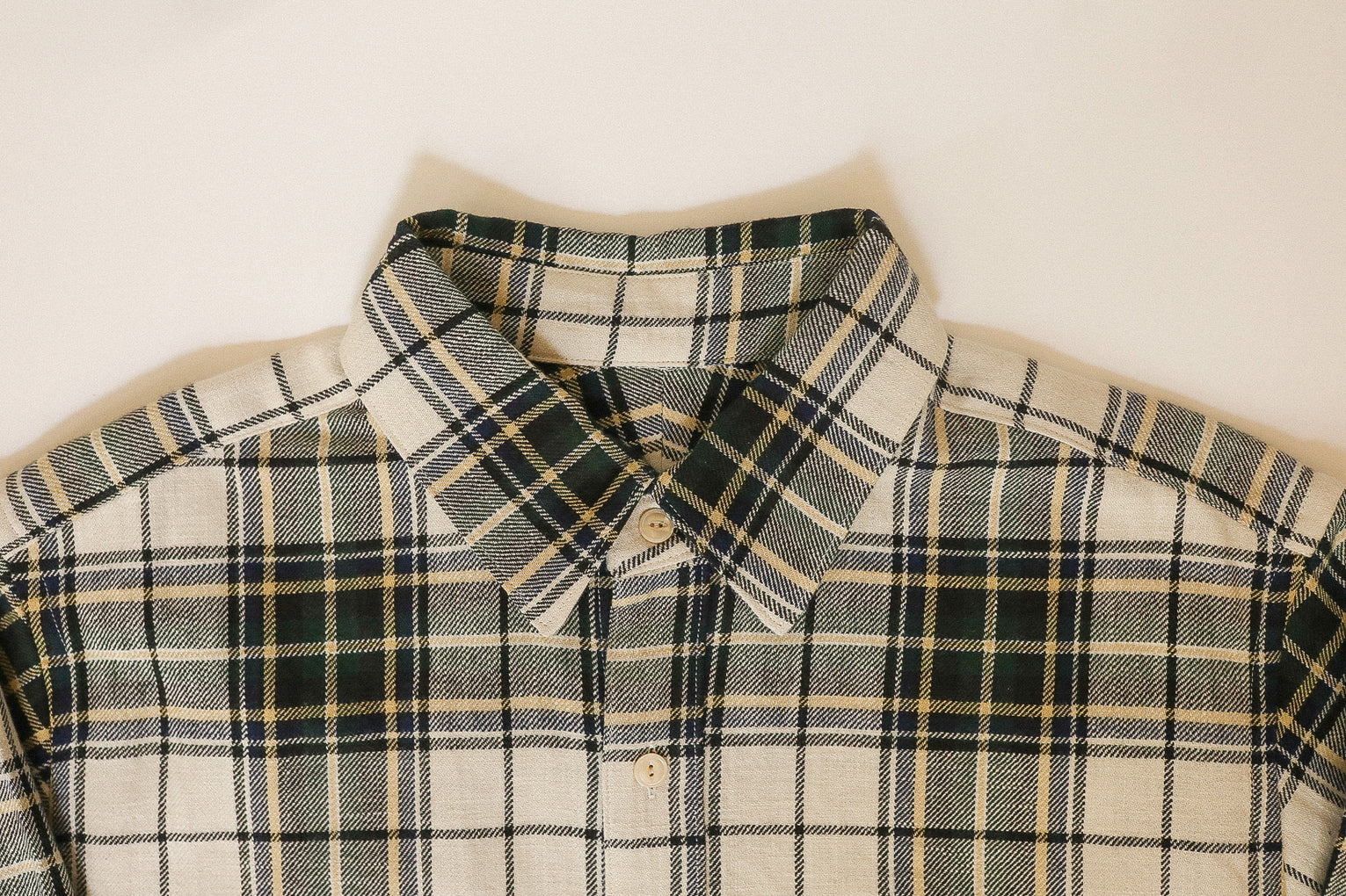 ANM Oxford Shirt -Green/Cream Flannel
