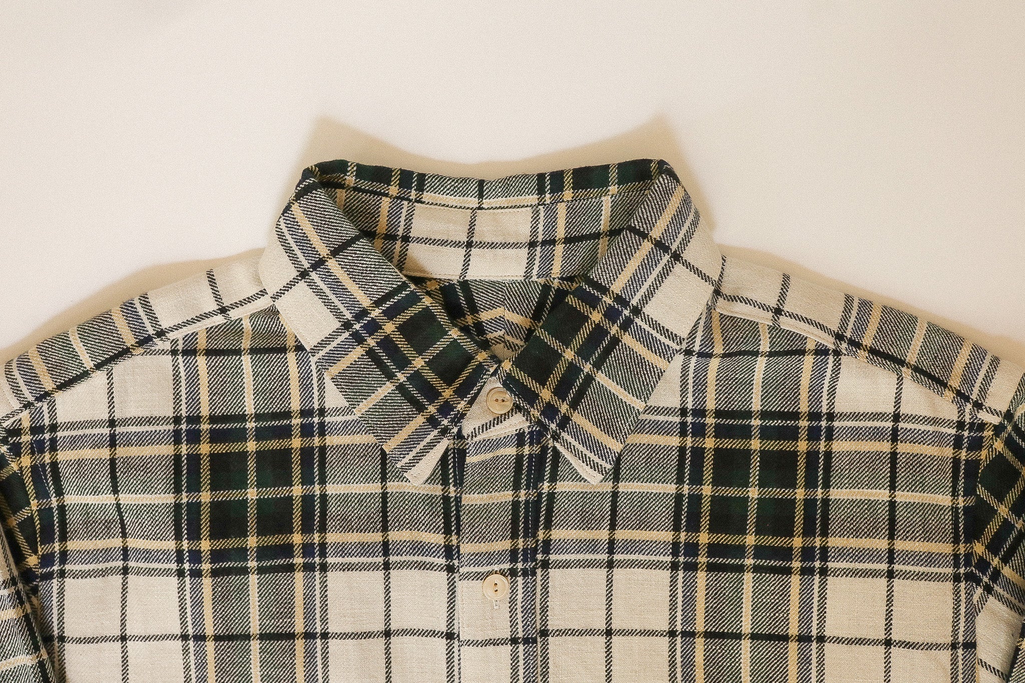 ANM Oxford Shirt -Green/Cream Flannel