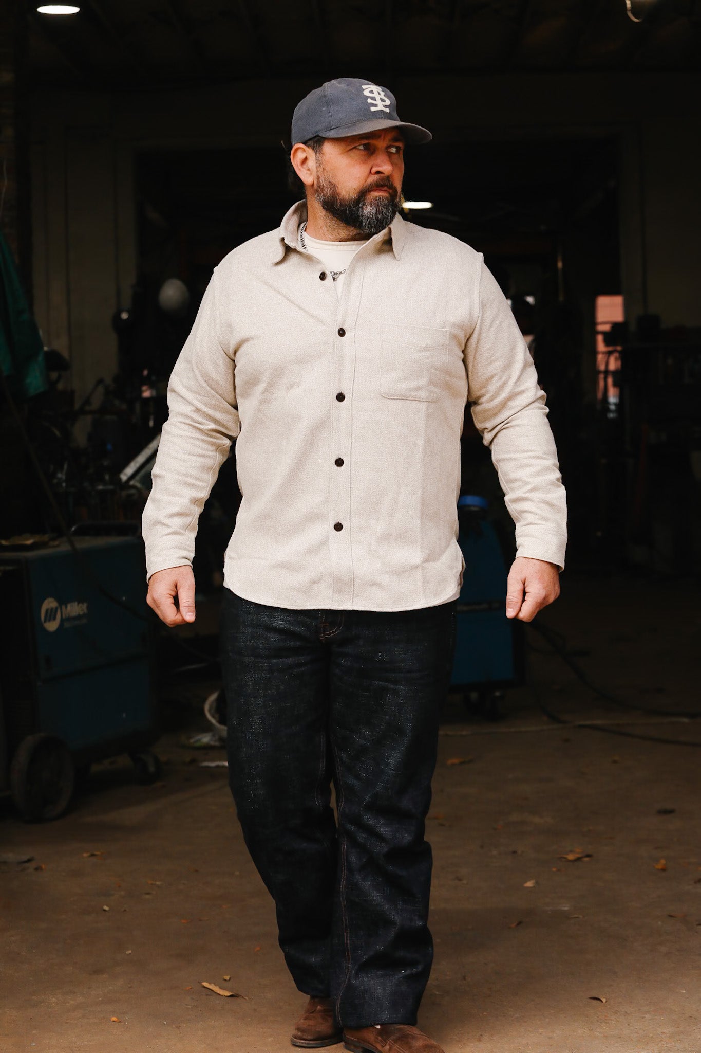 Oxford Shirt -Cream Flannel