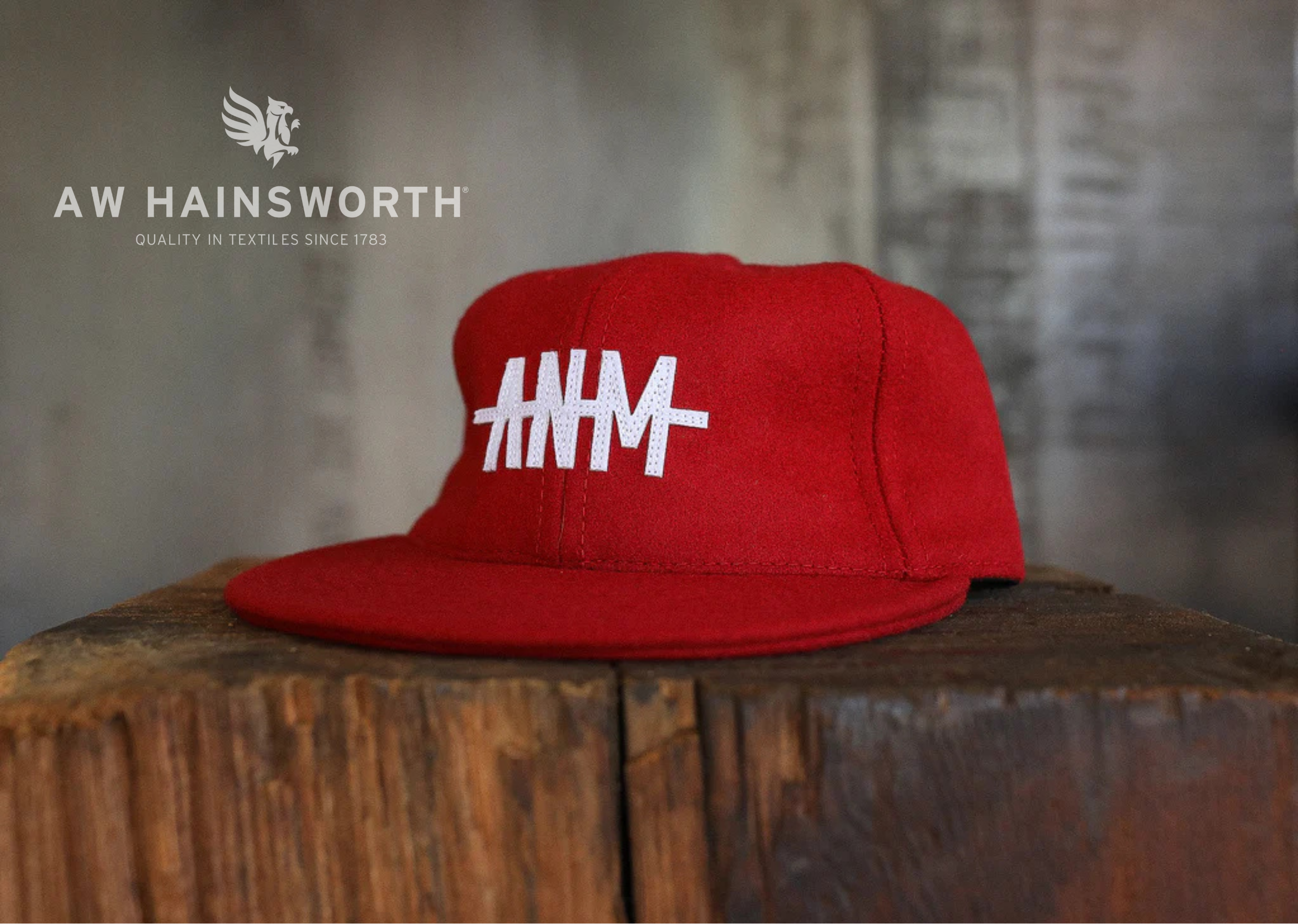 Vintage Unstructured Hainsworth Wool Cap- ANM/Red